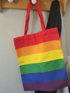 Sac fourre-tout drapeau arc-en-ciel, cadeaux fierté LGBTQ+, sacs de courses en toile - Product Image 3