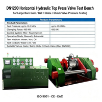 Banc d'essai horizontal pour vannes hydrauliques à pression supérieure avec vannes de grand diamètre et solution de serrage bidirectionnel