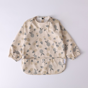 OEM poliuretano (PU) bavaglino impermeabile a maniche lunghe con tasca grembiule per bambini ottimo bavaglino da viaggio per mangiare-bavaglini per alimenti per bambini - Product Image 3