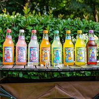 HUAYANG1982 Boisson gazeuse au jus saveur orange ananas litchi 358ml Boisson exotique au soda fruité
