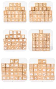 Kraff कस्टम कारखाने द्वारा किए गए लकड़ी एबीसी इमारत ब्लॉकों उत्कीर्ण बच्चे वर्णमाला पत्र गिनती बिल्डिंग ब्लॉक सेट - Product Image 5