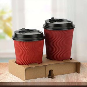Eco Friendly <b>Disposable</b> Paper Take Out Coffee <b>Cup</b> Drink Take Away <b>Disposable</b> Hot Cold Drink Paper Coffee <b>Cup</b> Holder - Product Image 2