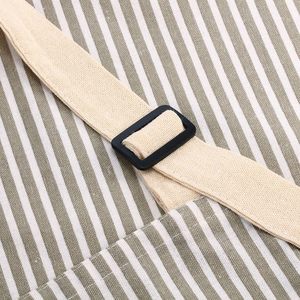 Pintura caliente <span class=keywords><strong>Chef</strong></span> Cocina Jardín Mujeres Hombres Lino Babero Bolsillo Ajustable Rayas Planta Barista Delantal - Product Image 3