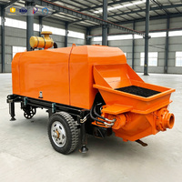 Pompe à béton diesel mobile efficace pour petits projets, montée sur remorque, machine de livraison de ciment sur roues