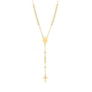 Collar de Perlas Redondas de Acero Inoxidable Personalizado, Collar de Rosario de Acero Inoxidable para Mujer - Product Image 2