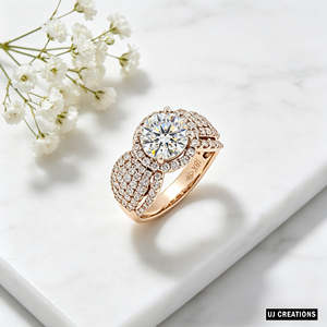 Personnalisé S925 | 9K | 14K | Bague de mariage en or massif 18 carats plaqué rhodium avec diamant de laboratoire rond de 1,5 carat, taille brillant VVS-VS, idéale pour les fêtes - Product Image 5