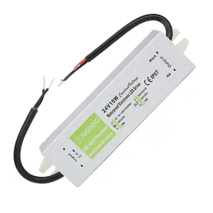 24V 15W Power Supply Waterproof IP67 Transformer 110V 220V AC to DC 24 Volt Constant Voltage Outdoor LED Lights Driver Converter