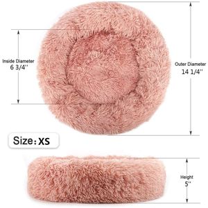 Cojín de lujo de felpa para mascotas, cama redonda suave para perros y gatos en rosa, gris, blanco, venta al por mayor para invierno, estilo clásico moderno - Product Image 2
