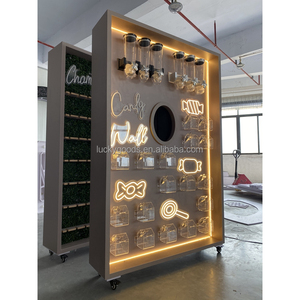 Bj250048 luckygoods đám cưới tùy chỉnh rượu sâm banh tường kệ trưng bày đám cưới PVC Acrylic Đôi Kẹo tường Backdrop cho Đảng - Product Image 3