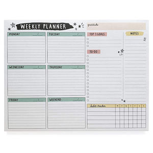 Bloc de notas para planificador semanal, 8,5x11, 52 hojas, organizador, rastreador de hábitos, <span class=keywords><strong>horario</strong></span> diario - Product Image 1