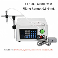 Pompe péristaltique de précision GFK580, machine de remplissage de liquides, 0,5-5 ml, petite bouteille, contrôle numérique, remplisseur d'huile essentielle pour flacon