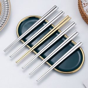 Palillos Antideslizantes de Acero Inoxidable de Alta Calidad con Logotipo Personalizado, Vajilla Coreana y China Dorada para Regalo - Product Image 2