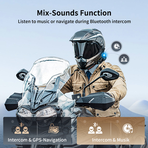 FX8 PRO interkom helm sepeda motor kualitas tinggi, interkom helm sepeda motor kualitas tinggi dupleks penuh 2000M FM 10 pengendara - Product Image 4