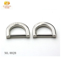 High-End Ledertasche Zubehör Flache Silber Metall D Ring Gravierte Marke Name 19mm D Schnalle