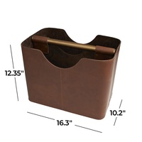 Panier de rangement en cuir PU de luxe personnalisé avec séparateurs intérieurs séparés, organisateur à double compartiment pour carnets et documents