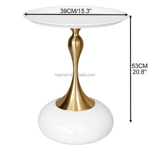 Table d'appoint ronde de style nordique, minimaliste, art <span class=keywords><strong>déco</strong></span>, blanche, pour appartement, chambre <span class=keywords><strong>à</strong></span> coucher, vente en gros - Product Image 2