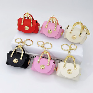 2026 Mini Rectangular Cartoon PU Leather <b>Handbag</b> Keychain Cute Purse <b>Charm</b> for Women Girls Daily Decoration Small Item Storage - Product Image 3