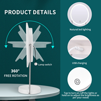 Miroir led pour maquillage, réglable à 120 degrés, haute transparence, existe en deux coloris
