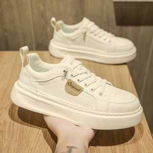 Baskets légères pour hommes, nouvelle collection été 2025, semelle épaisse rehaussante, chaussures blanches confortables pour jeunes, chaussures de sport pour hommes - Product Image 2