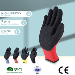 Gant en polyester rouge 13G avec gant enduit de <span class=keywords><strong>latex</strong></span> de sable Guantes Recubiertos En <span class=keywords><strong>Latex</strong></span> gant de travail de sécurité en gros d'usine - Product Image 3