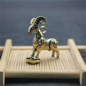 Laiton Animal Décoration Artisanat Chèvre Décoratif Artisanat Porte-clés Pendentif En Laiton Chèvre Pendentif pour Porte-clés Collier - Product Image 6