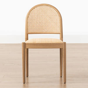 Modern Mid-Century estilo madeira maciça Rattan jantar cadeira para Home Offices Hotéis Apartamentos para jantar e café - Product Image 4