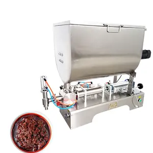 Popularity Semi auto Piston Bottle Filler Thick Sauce Bean Paste Filling Machine with Dosing Mixing Machine