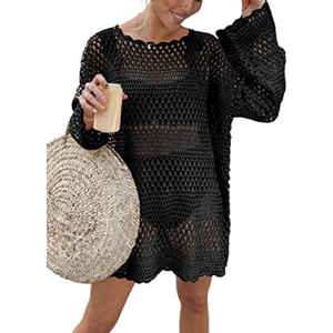 <span class=keywords><strong>2023</strong></span> verano Mujer Crochet Swim Cover-Up Knit Pullover Beach Dress traje <span class=keywords><strong>de</strong></span> baño para playa y <span class=keywords><strong>piscina</strong></span> - Product Image 3