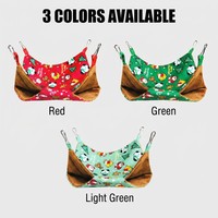 Sac de couchage tunnel double couche de Noël pour petaurs, écureuils volants et chinchillas – Lit suspendu imperméable avec 4 entrées
