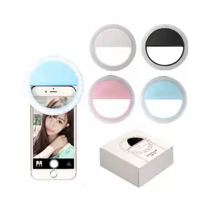 Universal Selfie Lâmpada Clip Light Para Celular Carga USB LED Recarregável Selfie Ring Light