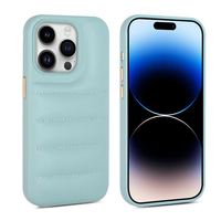 Vente en gros en stock Doudoune étui de téléphone pour iPhone 13 14 15 pro max Mignon couleur bonbon en cuir Puffer housse de téléphone