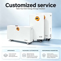 Batteries de stockage d'énergie domestique grande capacité de 15 kWh, 18 kWh, 26 kWh avec plus de 10 000 cycles de charge et décharge, dotées d'une conception à roulettes