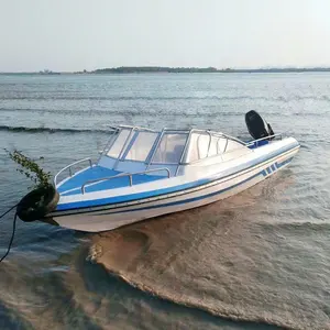 2024 Limited Water Park Funny Boat Personality Fiberglass Speed Boat Patrol Boat Without Outboard Engine