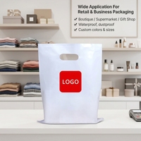 Sacs de courses en plastique personnalisés réutilisables avec poignée découpée, imperméables et anti-poussière, imprimés de luxe pour chaussures et vêtements