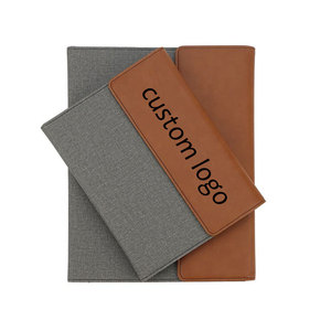 Op maat gemaakte lasergraveerbare PU lederen drievoudige notitieboekmap met penlus, gelinieerd notitieblok, kaartvakken, 100+ kleuren aanpasbaar - Product Image 3
