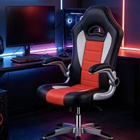 Chaises de jeu ergonomiques et confortables en cuir de style course avec repose-pieds, vente en gros