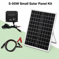 Panneau solaire en verre trempé 10W 15W 6V 12V avec cadre en aluminium et contrôleur PWM, prêt à l'emploi pour lampe de jardin extérieure