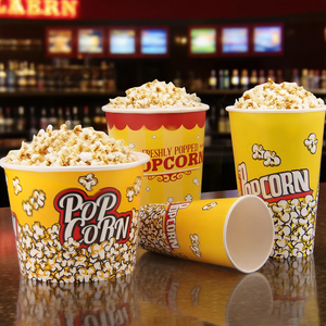 Custom Printed Biodegradable Paper <b>Popcorn</b> <b>Buckets</b> 24oz 46oz 64oz 85oz 130oz Disposable Food Grade Cinema Wholesale - Product Image 4