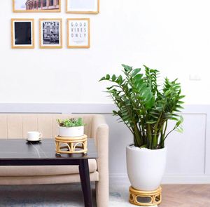 Milieu du siècle moderne <span class=keywords><strong>plante</strong></span> support <span class=keywords><strong>intérieur</strong></span> en bois petit bureau rustique ferme rotin naturel cercle <span class=keywords><strong>piédestal</strong></span> pour la décoration intérieure - Product Image 4