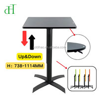 Table à manger ergonomique en métal avec vérin à gaz - Bureau debout à plateau relevable pour un gain de place, idéal pour le bureau à domicile moderne et les cafés