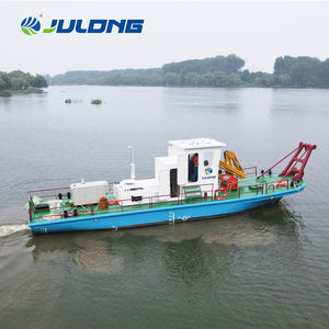 小型・中型油圧クレーン付きタグボート、積載量8トン、350馬力ディーゼルエンジン搭載、浚渫・湖上輸送用 - Product Image 1