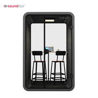 Cabine téléphonique de bureau insonorisée pour conversation silencieuse, avec logo blanc OEM, pour 2 personnes, double chaise