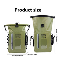 Sac à dos étanche en PVC de grande capacité 25L avec écran tactile pour téléphone portable, idéal pour les voyages en plein air, le camping, le kayak, le rafting