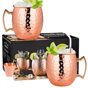 Copper Plated Stainless Steel Eco-Friendly Portable Moscow Mule Mug <b>Metal</b> <b>Straw</b> 550ml Insulated Cocktail Beer Coffee Iced Drinks - Product Image 3