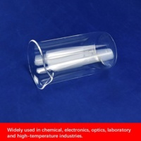 Gobelet/Verre en quartz fondu SiO2 de pureté 99,99 %, résistant à la chaleur, transparent, pour usage en laboratoire et semi-conducteurs, tailles personnalisées, 1100°C, thermique