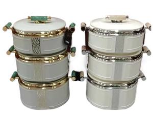 Recipiente Térmico para Alimentos Color Crema, 1.5L 2L 2.5L, Juego de Cazuelas con Detalle Lateral <span class=keywords><strong>Arabesco</strong></span> de Lujo - Product Image 6