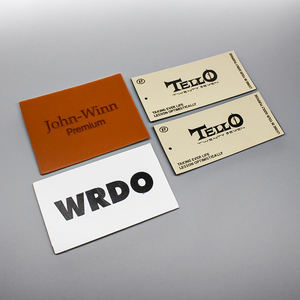 Recién llegado, etiquetas de ropa de cuero genuino lavables personalizadas, logotipo en relieve, huecograbado impreso, respaldo adhesivo para zapatos - Product Image 3