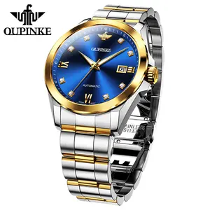 Oupinke 3199 Nieuwste High End Premium Luxe Automatische Roestvrij Geïmporteerd Beweging Quartz Horloge Roestvrij Staal Mechanisch Horloge