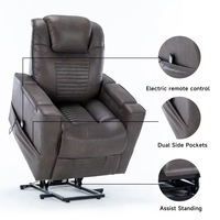 Fauteuil en cuir moderne pour salon, fauteuil inclinable multi-positions avec alimentation électrique USB, fauteuil de massage, canapé simple