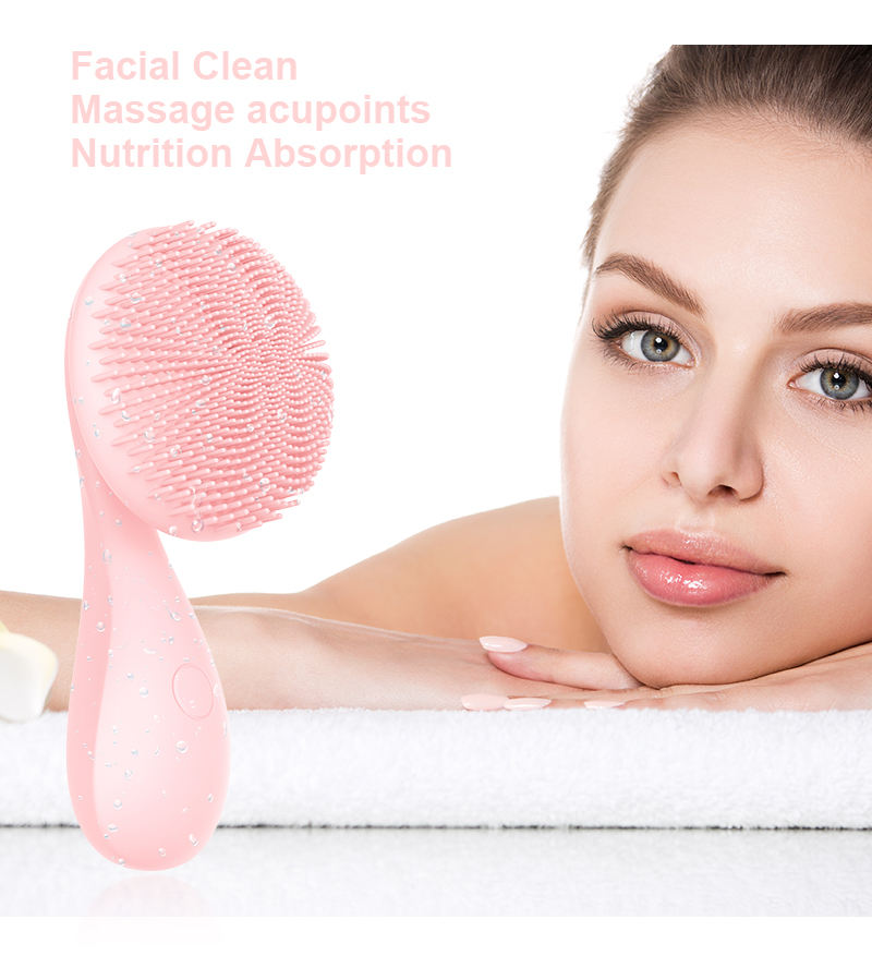 Electric Silicone Facial Cleanser Brush Rechargeable Face Massager Brush Vibrator Skin Care Tools Facial Face Cleansing Brush